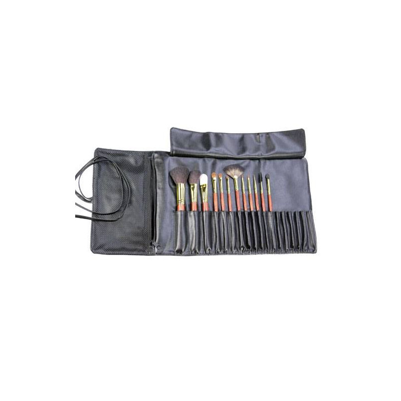 Trousse porte-pinceaux avec 12 pinceaux pros Esthétique