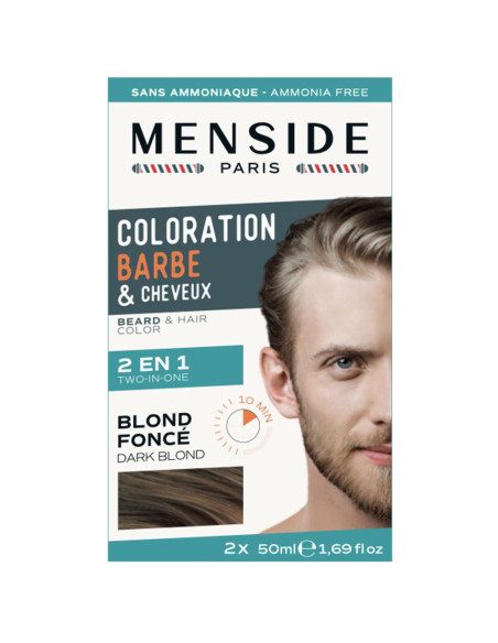 Kit de coloration Barbe et cheveux 2 x 50 ml Menside et ses quatre teintes