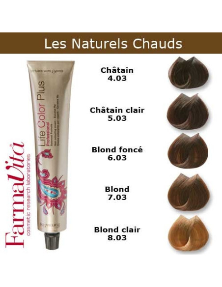 Coloration cheveux FarmaVita - Tons Naturels Chauds